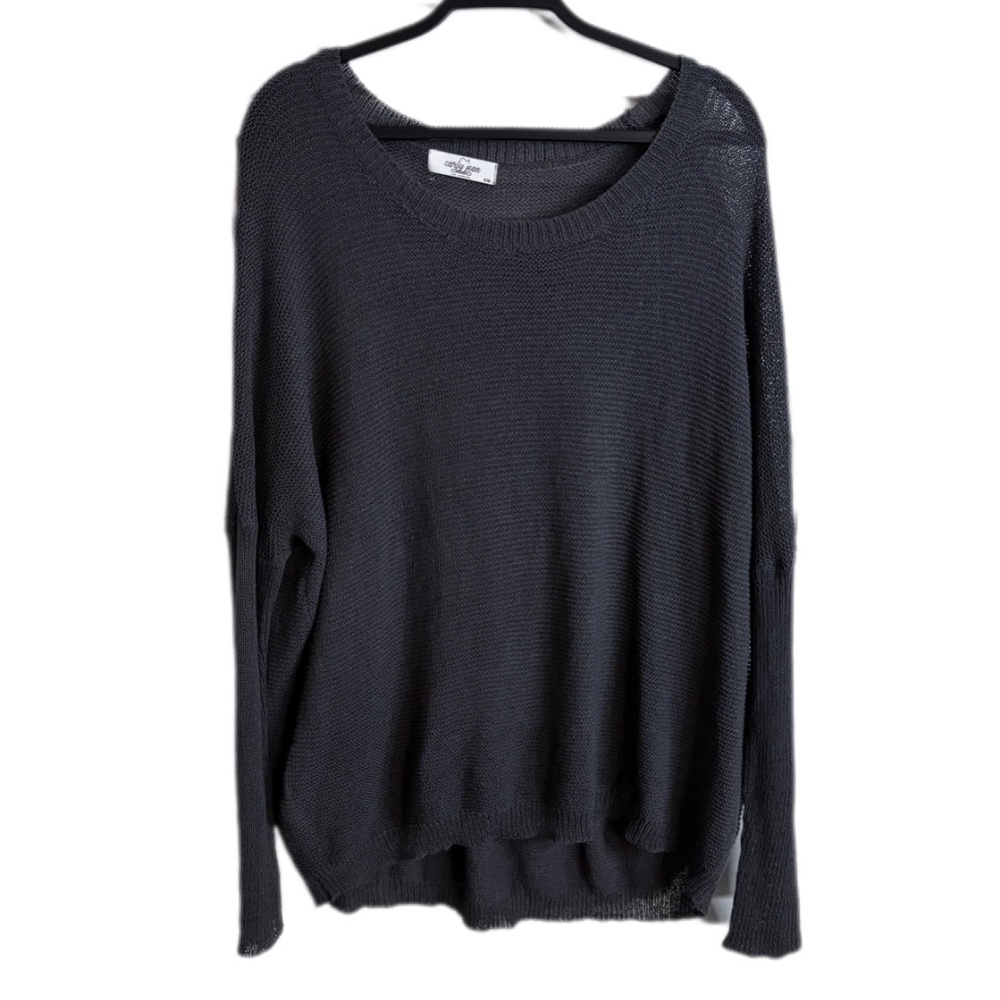 Carly Jean Los Angeles Women’s SZ S/M Smoke Dark Grey knit Seater Oversized